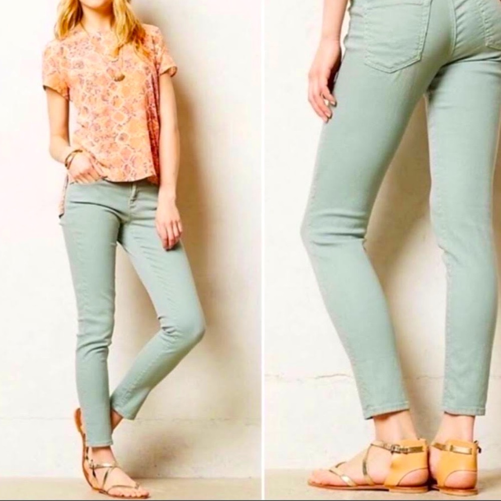 AG Stevie Slim Straight Jeans light green
